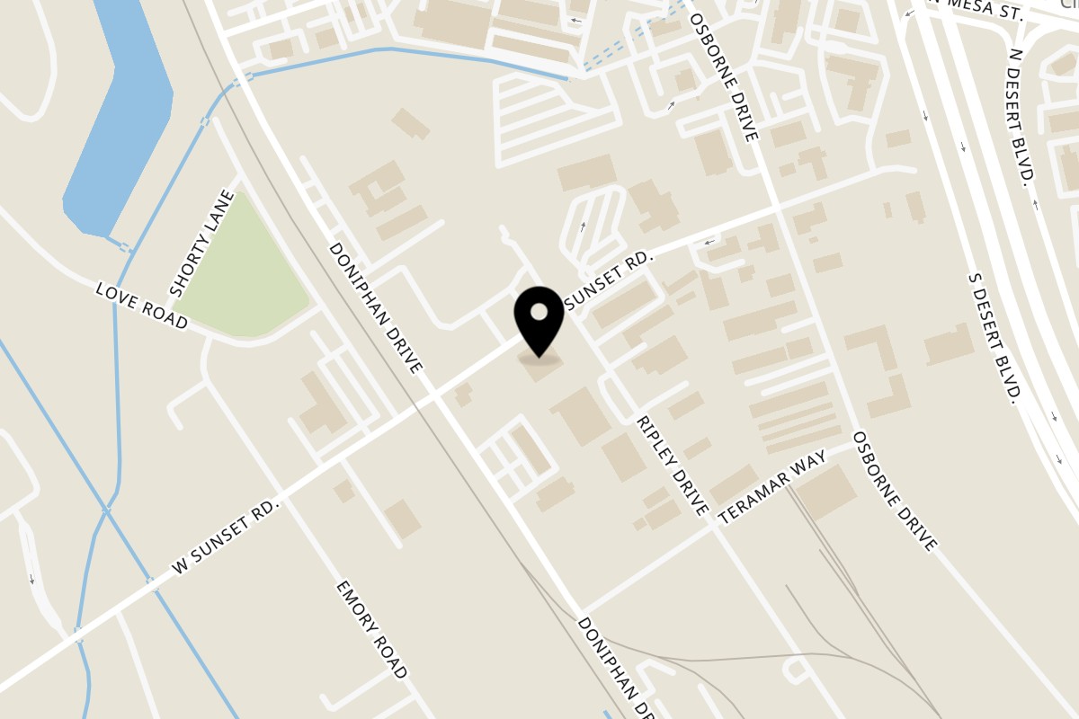 Map showing the location of White Spur on 150 E Sunset Rd in El Paso